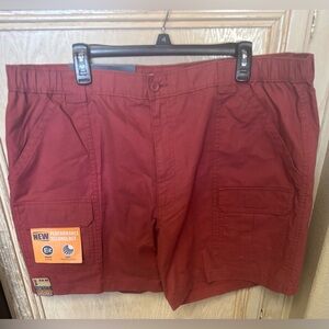 NEW Savane Shorts Mens Size 42 Red Hiking Cargo UPF Protection Pockets READ